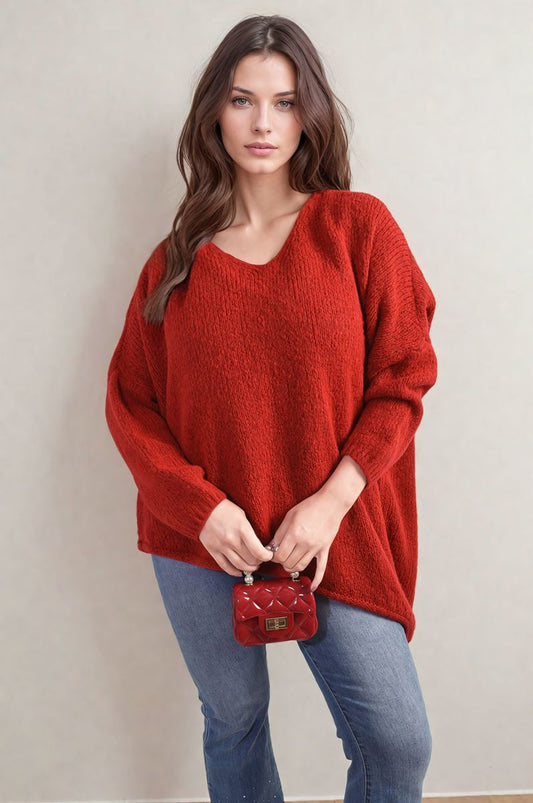 Asymmetric Oversized Knit Jumper