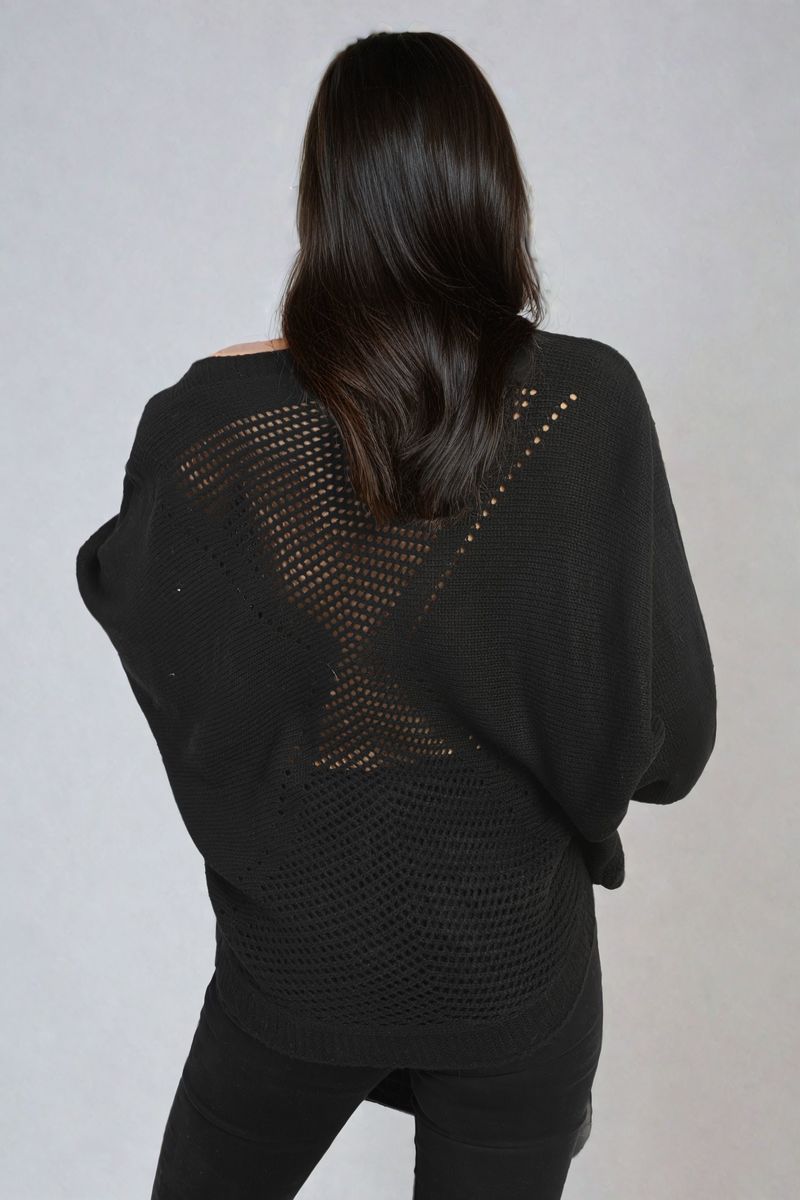 Crew Neck Knit Jumper with Back Detail