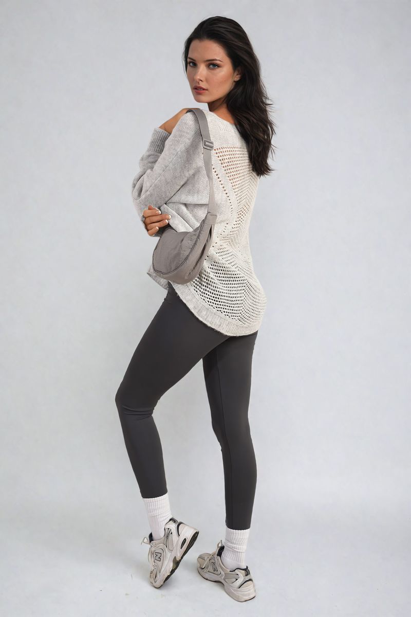 Crew Neck Knit Jumper with Back Detail