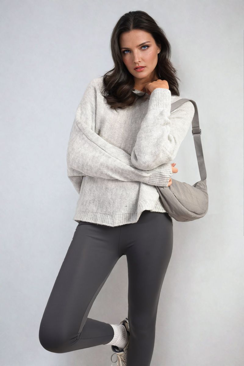 Crew Neck Knit Jumper with Back Detail