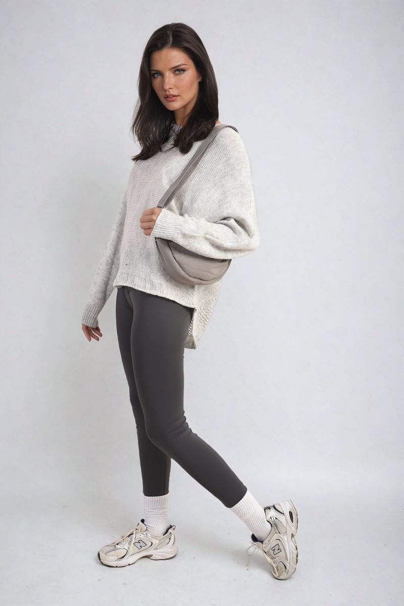 Crew Neck Knit Jumper with Back Detail