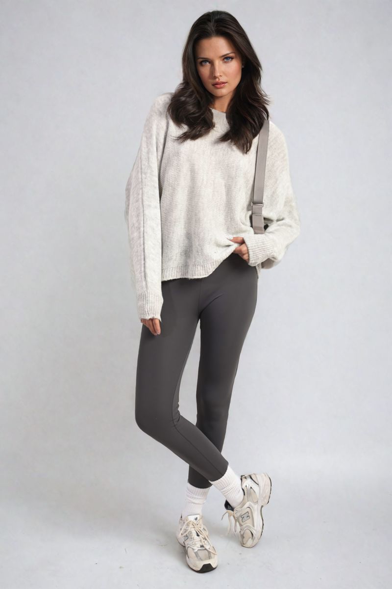 Crew Neck Knit Jumper with Back Detail