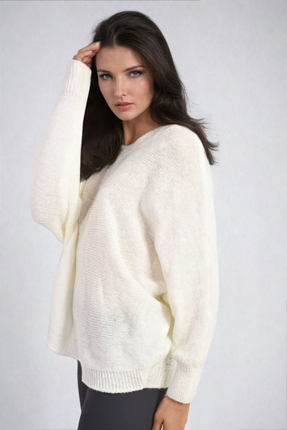 Crew Neck Knit Jumper with Back Detail
