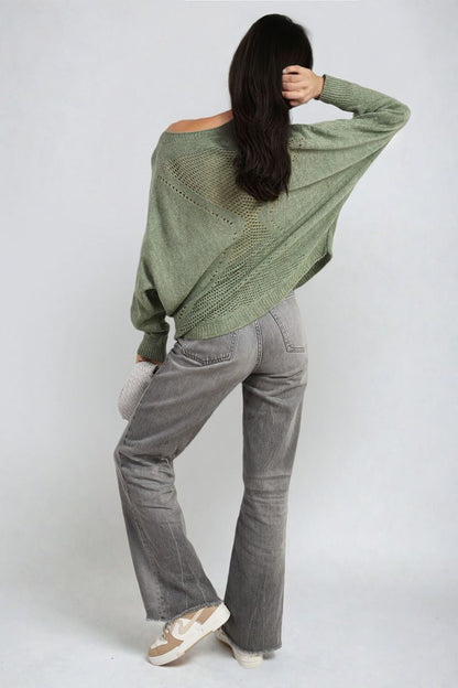 Crew Neck Knit Jumper with Back Detail