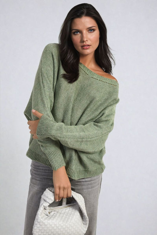 Crew Neck Knit Jumper with Back Detail