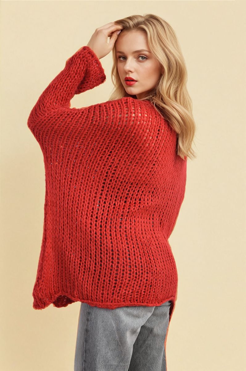 Chunky Knit Long Sleeve Cardigan