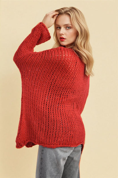 Chunky Knit Long Sleeve Cardigan