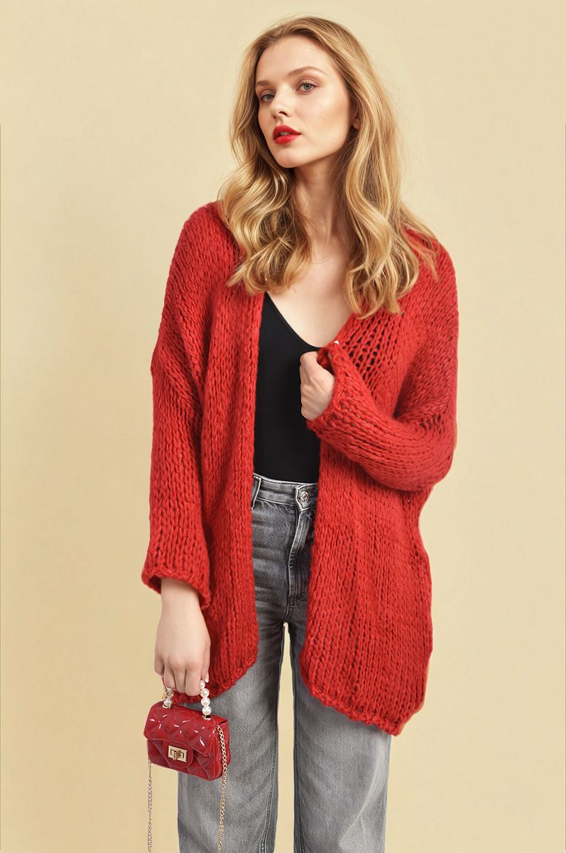 Chunky Knit Long Sleeve Cardigan