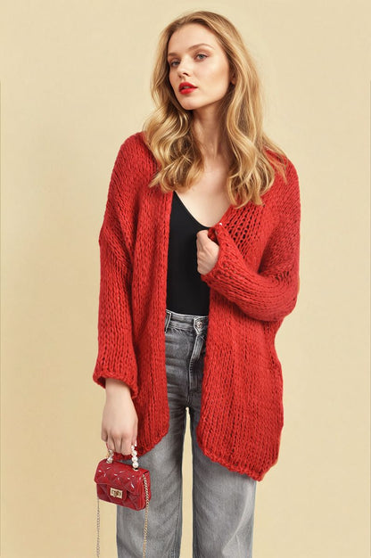 Chunky Knit Long Sleeve Cardigan