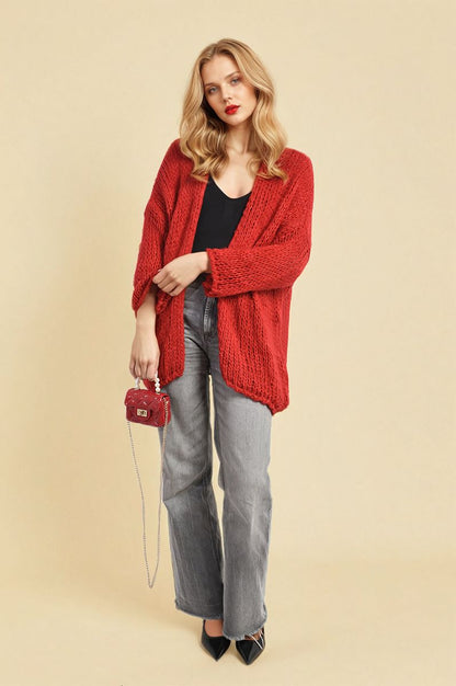 Chunky Knit Long Sleeve Cardigan