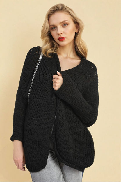 Chunky Knit Long Sleeve Cardigan