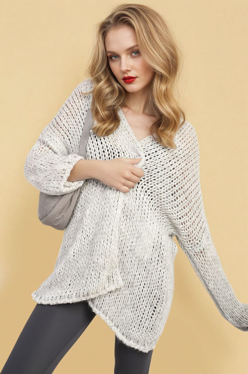 Chunky Knit Long Sleeve Cardigan