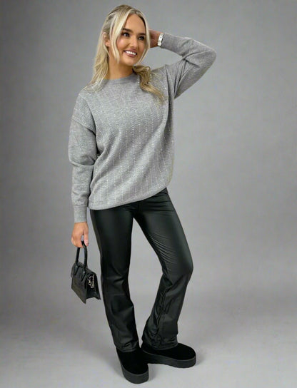 Diamante Striped Knit Jumper