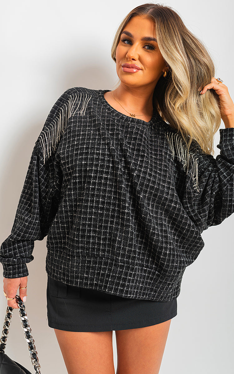 Knitted Long Sleeve Tassel Jumper