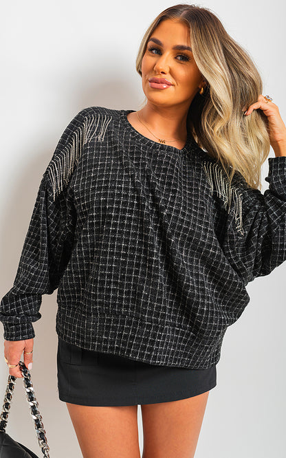 Knitted Long Sleeve Tassel Jumper