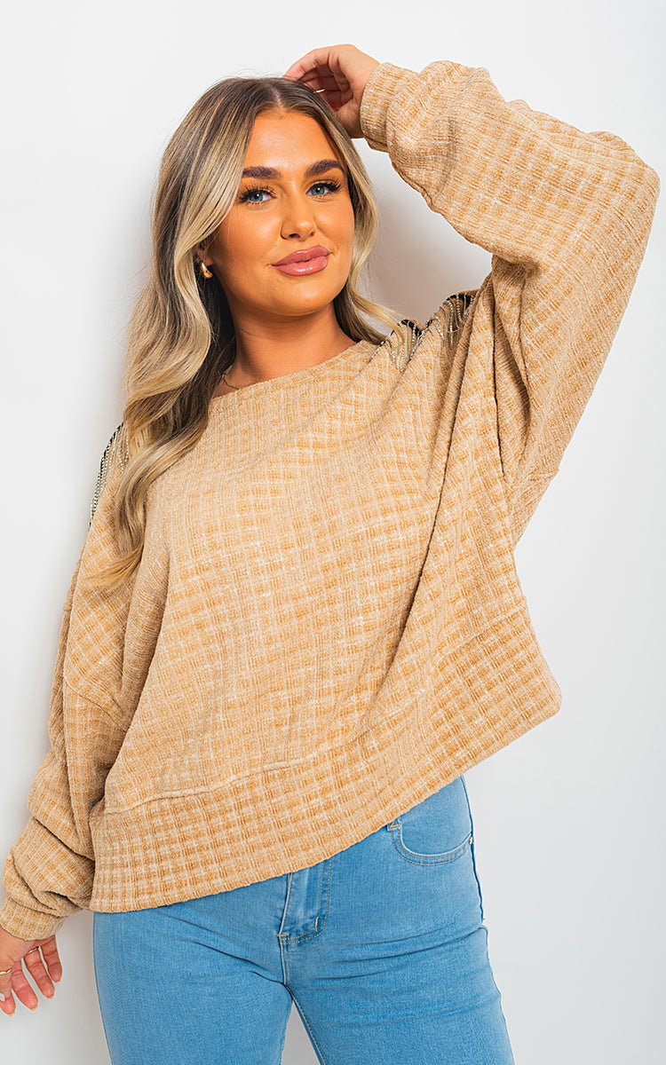 Knitted Long Sleeve Tassel Jumper