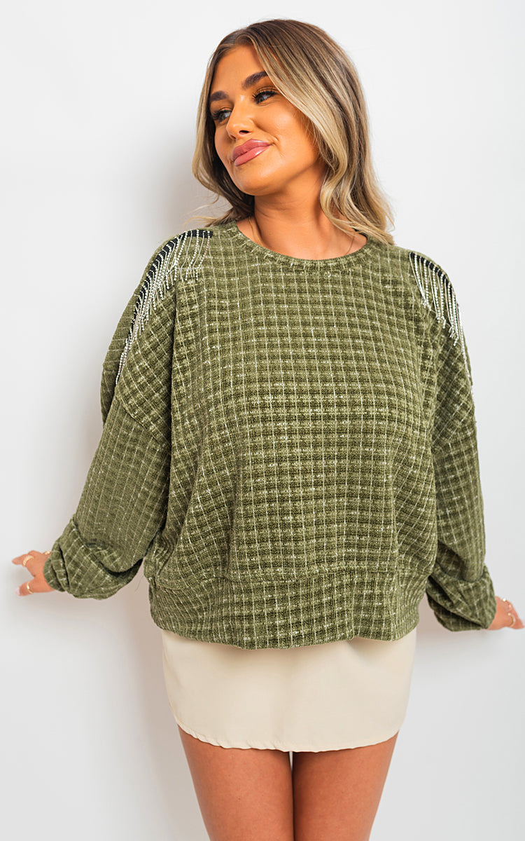 Knitted Long Sleeve Tassel Jumper