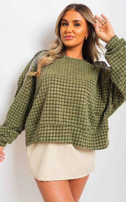 Knitted Long Sleeve Tassel Jumper
